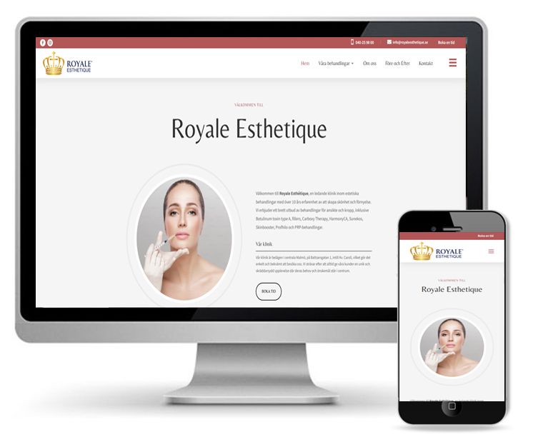Vår webbyrå fick äran att skapa Royal Estethiques i Malmö, nya hemsida.